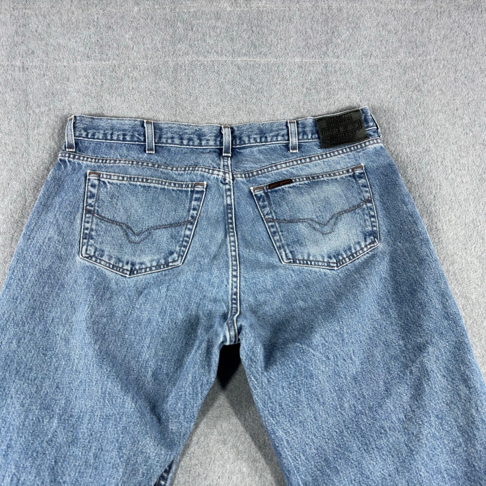 Harley Davidson Jeans Men's 40x32 31" Medium Wash Straight Leg Denim Biker